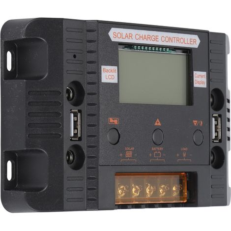 Régulateur de charge solaire 12V/24V 30A pour batterie panneau solaire avec écran LCD rétroéclairé (1/5)