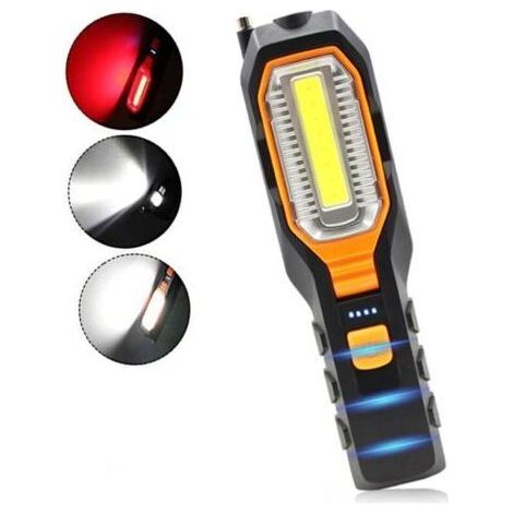 Lampe de travail COB LED super lumineuse USB rechargeable portable avec base magnétique adaptée à l'atelier de garage automobile