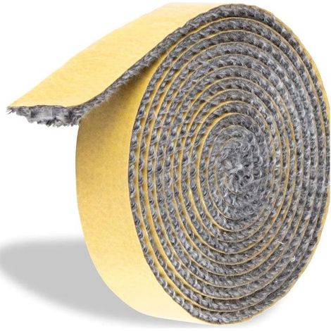 Joints tressés autocollants pour poêles, cheminées, tuyaux de poêle, portes de four, joints d'étanchéité résistants à la chaleur (3 mm x 10 mm x 2 m) (1/4)