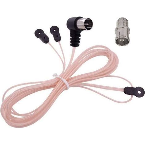 Antenne FM intérieure Antenne dipôle en Forme de Y 75 Ohm F Connecteur male Cable coaxial Antenne Radio FM pour récepteur AV stéréo Amplificateur de cinéma Maison