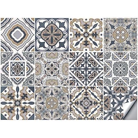 TuseRxln 12 Wandfliesenaufkleber 15x15cm, selbstklebende Spritzschutzwand für Küche und Bad