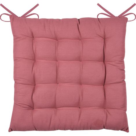 Galette de chaise unie et classique Prune 38x38 cm (1/2)