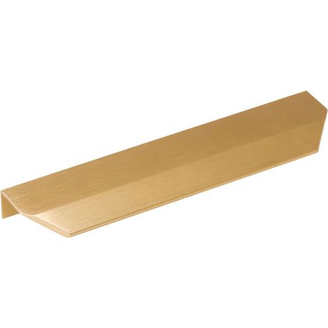 Poignée de meuble laiton mat brossé 128mm – Hauteur 20mm – Largeur 44mm – Fixation au dos de la façade – Fosun (1/3)
