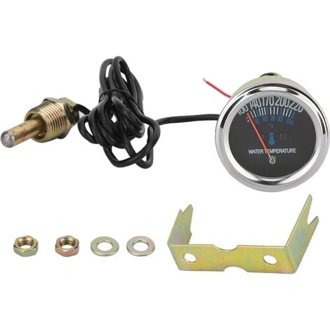 Jauge de température d'eau pour voiture 12V, voyant jaune 52mm