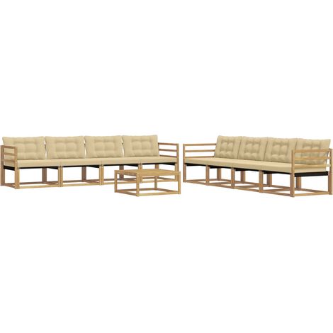 Outdoor Sofa Set 9 pcs White and Beige 79 x 79 x 37 cm vidaXL (1/5)