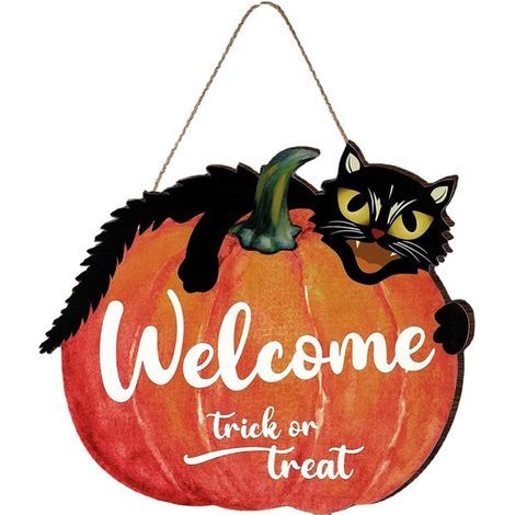 halloween bienvenue signe citrouille plaque de bienvenue décoration halloween tenture murale signe de bienvenue
