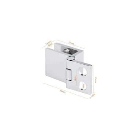Set di 4 cerniere per ante in vetro, angolo di apertura 0°, cerniere a morsetto per mobili da cucina, vetrine, box doccia, per vetro di 5 mm di spessore - Crezuo