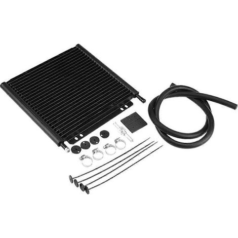 Refroidisseur d'huile universel à 25 rangées, refroidisseur d'huile de transmission en aluminium, refroidisseur d'huile à plaques empilées automatiques, accessoires de radiateur pour voiture (1/5)