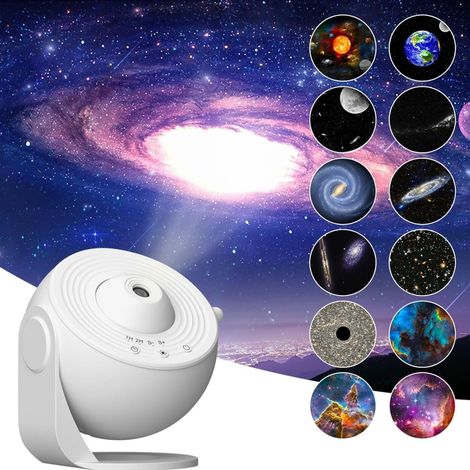 13-in-1 Galaxienprojektor, Sternennachtlicht mit realistischem Sonnensystem und Mond, Sternbildprojektor fürs Schlafzimmer