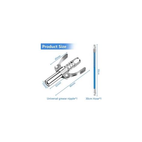 Raccord de Pistolet à Graisse Coupleur,Embout Pompe a Graisse avec 30cm Tuyau Flexible,Coupler G pour Pompe à Graisse,pour Tous Les Types de Presses à Graisse - Crezuo
