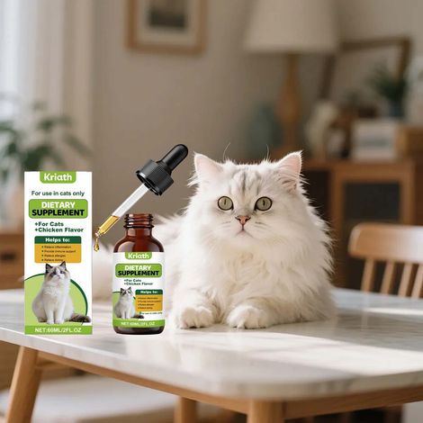 Complément alimentaire pour chat, gouttes douces et nourrissantes pour le confort quotidien de votre chat – 60 ml (1/5)