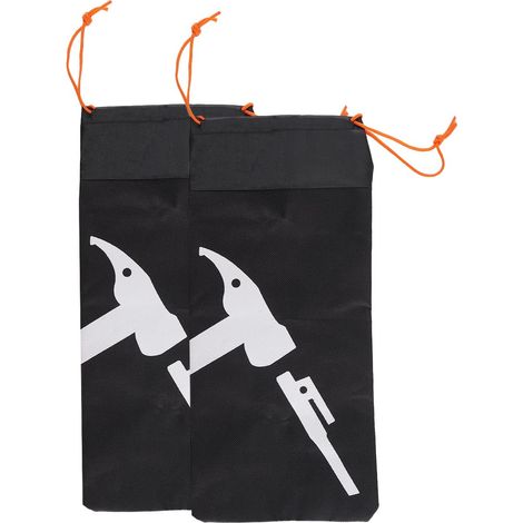 2 pièces Sac De Piquets De Tente Camping Portable Sac De Piquets De Tente Clous Marteau Pochette À Outils Noir (1/5)