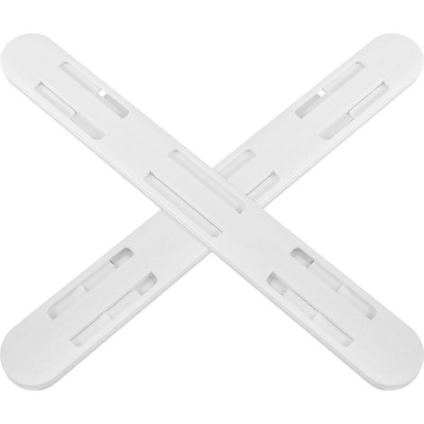 Lot de 2 rails coulissants adhésifs pour paniers ou bacs de rangement de placard-26.50X3.00X1.00CM-White