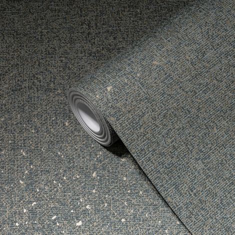 Papier peint intissé gris foncé avec tâches dorées Tapisserie graphique effet gaufrage Papier peint design effet brillant idéal salon (1/5)