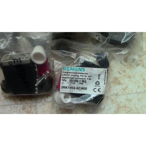 2 x FICHE HARTING  2,5mm²   M + F , 9 POLES  ( PINS )  SIEMENS 3RK1902-0CA00
