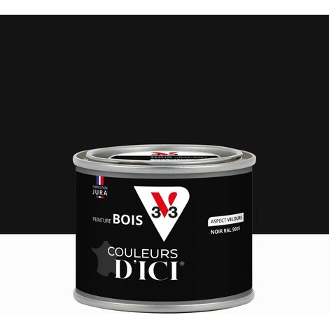 V33 Peinture extérieure bois V33 Couleurs d'ici, noir ral 9005 velours  0.125l