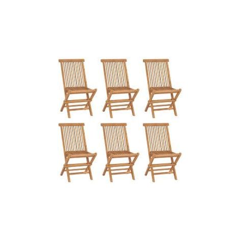Chaises pliables de jardin 6 pcs Bois de teck solide (1/5)