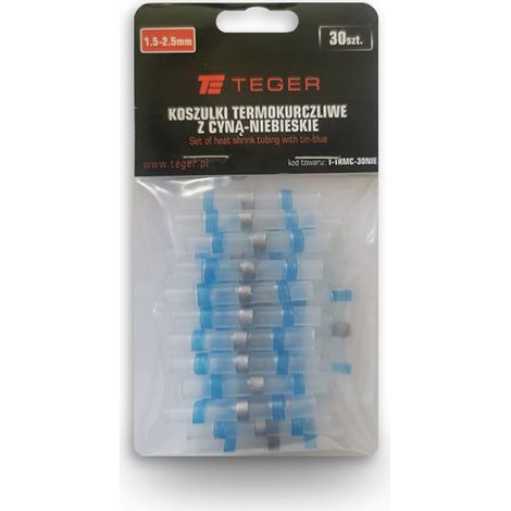 Set Schrumpfschläuche mit Teger-Zinnung 1,5–2,5 mm, blau (1/2)