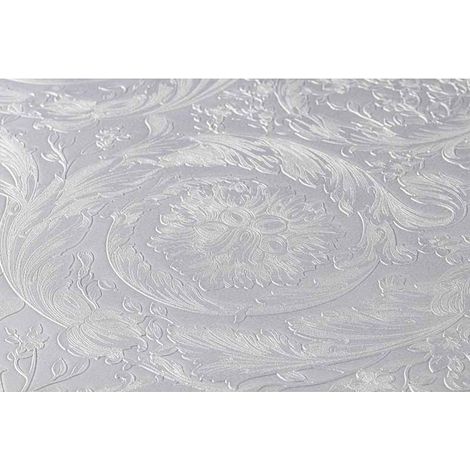 Papier peint fleur baroque gris idéal couloir Tapisserie style anglais grise pour salon Papiers peints motif pour chambre adulte (1/5)