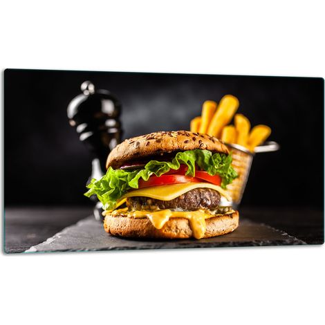 Schneidebrett aus Glas, 52x30 cm, Hamburger (1/5)