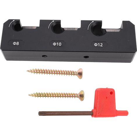 Kit de gabarit de fabricant de chevilles, diamètre métrique 8/10/12mm, 3 trous pour le bois, alliage d'aluminium, perceuse électrique, fraisage, tige ronde, outil auxiliaire (1/5)