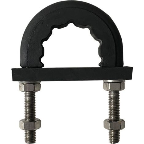 Anti-Vibration Rubber Lined U-bolt and Backing pad 21 mm ID (suit 15 mm NB pipe)-T316 SS (1/2)
