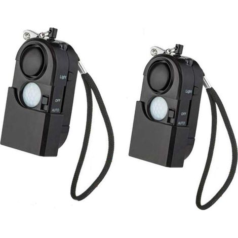 Applicable Lot de 2 sirènes de Poche - Alarme personnelle de 120 DB avec LED - Mini alarmes infrarouges - pour Enfants, Personnes âgées - Hôtel, Camping, Porte et fenêtre (1/4)