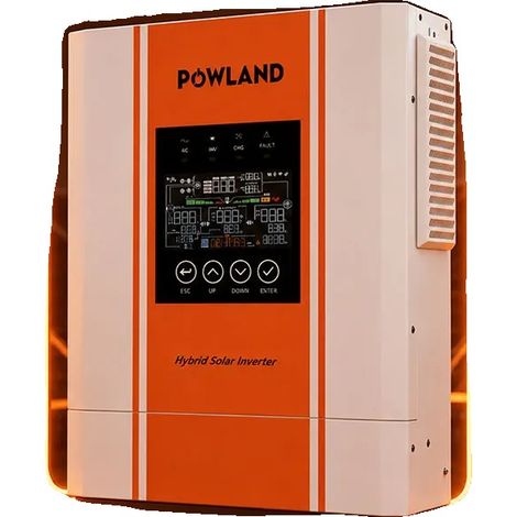 Inversor solar híbrido MPPT, 3600 VA/3600 W, rango de entrada 90280 VCA, potencia máxima de 7,2 kW, eficiencia máxima del 92 %, dimensiones 47 x 33 x 15 cm (1/5)