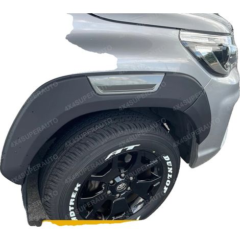 Parafanghi allargati, nero opaco, compatibili con Toyota Hilux, set da 6, stile grigio da 6 pollici (1/2)