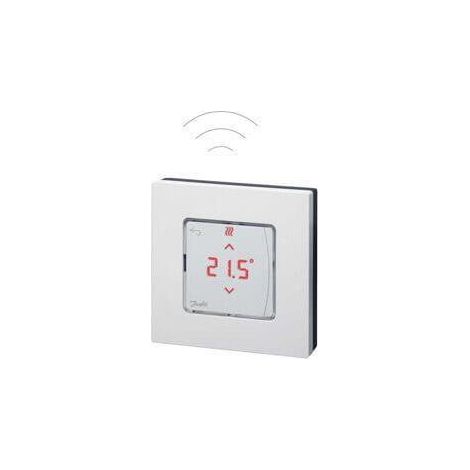 Danfoss Termostato de ambiente de superficie Icon Funk Funk, Funciona con batería, Pantalla LED, Aufp, 088U1081 (1/3)