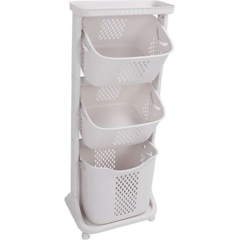 Étagère de cuisine multifonctionnelle, grande, en polypropylène, pour salle de bain, style simple, pour salon, 3 niveaux (1/5)