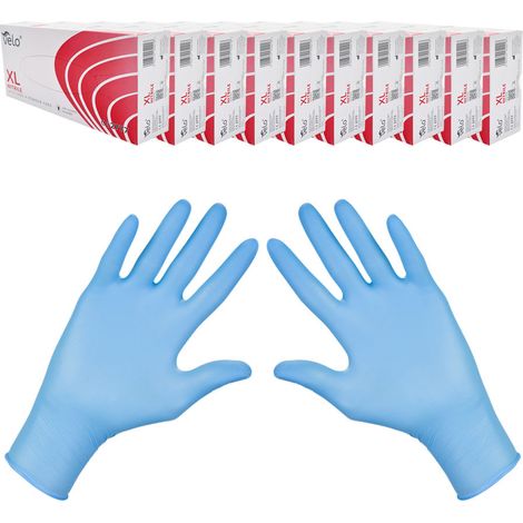 Gants en nitrile Velo bleu XL, boîte de 100 pièces, paquet de 10. (1/5)