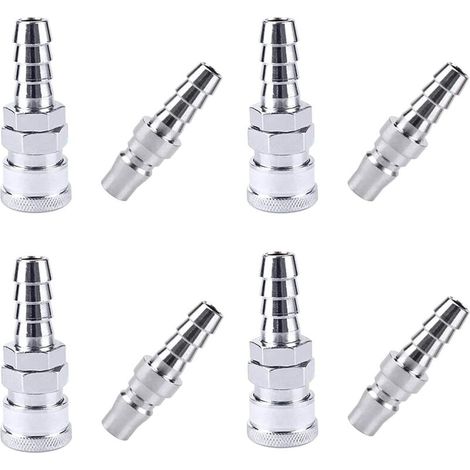8 Stück Luftschlauch-Kompressor-Armaturen, SH20 + PH20 Luftschlauch-Schnellkupplungen, Luftschlauch-Kompressor-Armaturen, für 9-mm-Schlauch--