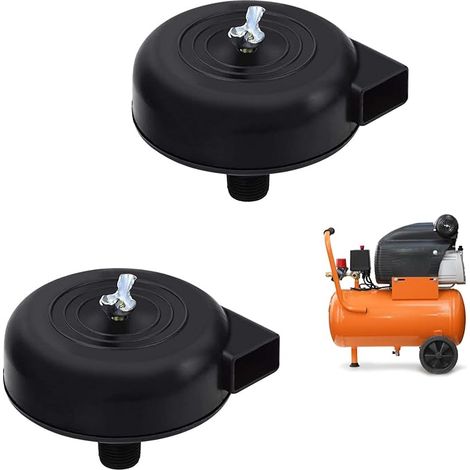 2 Pièces Filtre Silencieux à Air Comprimé, Filtre D'admission de Silencieux de Compresseur D'air, Filetage 3/8" 16mm Noir Filtre de Silencieux de Compresseur, pour Les Chaudières à Compresseur (1/5)
