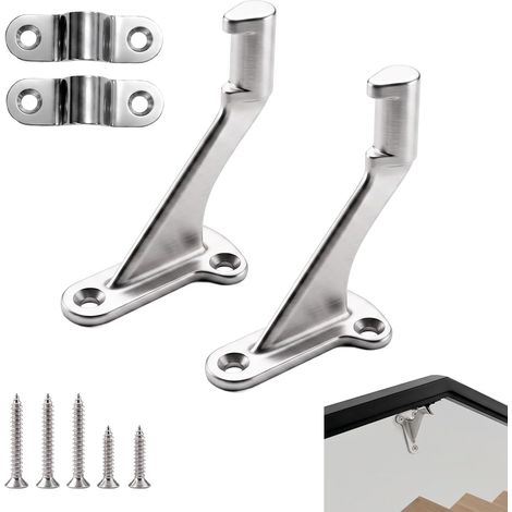 Support Main Courante, Support Rampe Escalier Acier Inoxydable 304 Électropolissage, Fixation Main Courante Murale Robuste avec Vis, Fixation Rampe Escalier Intérieur Extérieur Balcon, 2 Pièces (1/5)