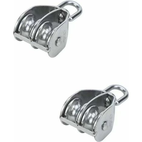 2 poulies doubles M20 fixes en acier inoxydable pour câbles (1/5)
