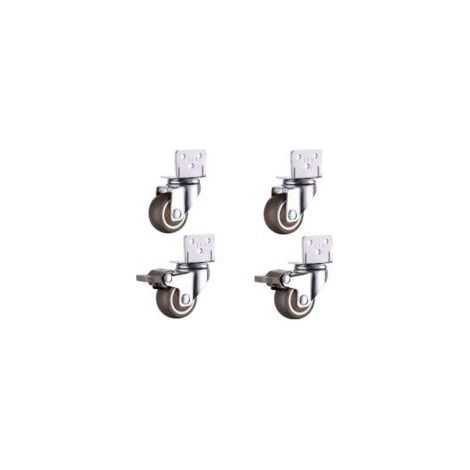 Lenkrollen für Möbel, kleine Räder mit Bremse – 32 mm – geräuscharme Gummiräder – 4er-Pack (1/5)