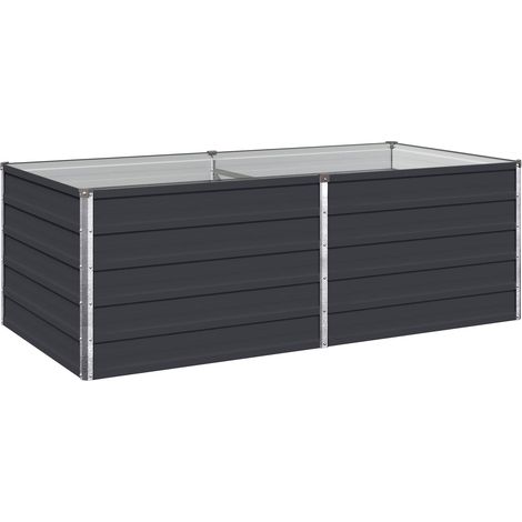 Raised Garden Bed Anthracite 160 x 80 x 55 cm cold-rolled steel vidaXL