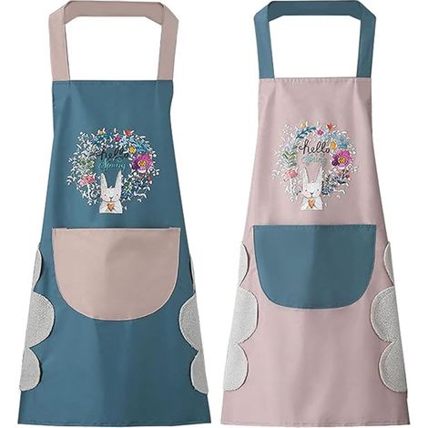 Tablier de cuisine pour femme - avec poche pour lingettes humides - Grande poche - Essuyage facile des mains - Imperméable - Convient pour la cuisine et la pâtisserie - Tablier de pâtisserie - Tablier (1/5)