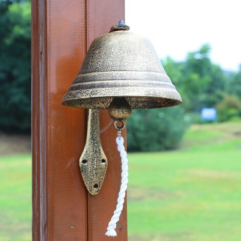 Cloche décorative vintage pour porte – Matériau résistant à la corrosion – Son musical apaisant – Dimensions 17.5x24cm