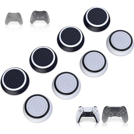 Ensemble de 8 capuchons de protection et clips pour manettes PS4, Xbox One, Xbox Series X, S, Nintendo Switch Pro et PS5 (1/5)