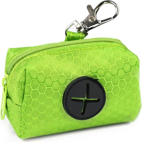 Dispenser porta sacchetti igienici Compact verde con zip per cani