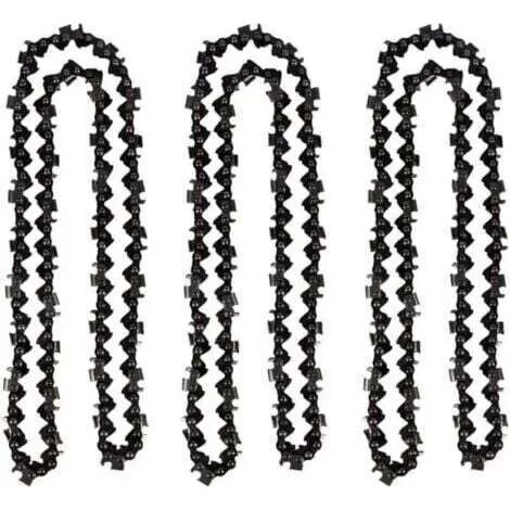 Lot de 3 chaînes de tronçonneuse de 50 cm (0,325") et 1,5 mm (0,5 mm) avec 76 maillons d'entraînement - Compatibles avec Timberpro 62CC, Hyundai et autres (1/3)