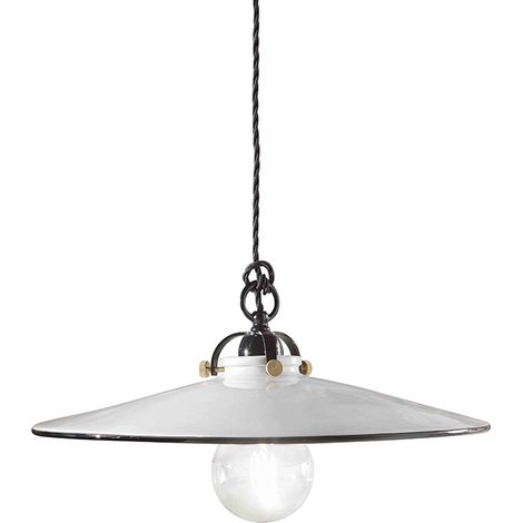 Lampadario Classico Asti Ottone E Ceramica Ferro E Ceramica Nero 1 Luce E27 (1/5)