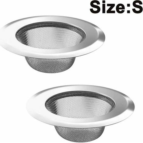 Lot de 2 crépines d'évier de cuisine, crépine de filtre de vidange en acier inoxydable, couvercle de drains d'évier anti-colmatage pour éviers de cuisine Drains --- Petite taille