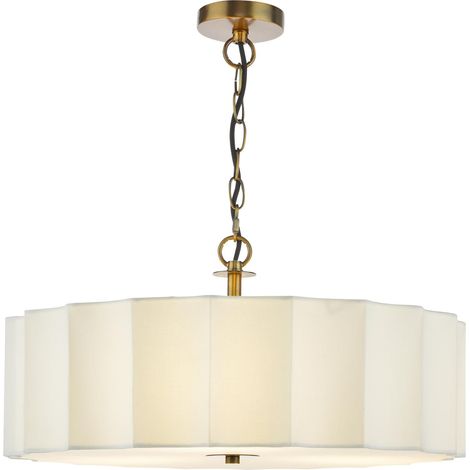 Dar Noura Suspension Noura à 3 lumières, couleur ivoire et bronze antique (1/5)