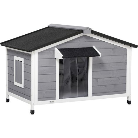 Abri extérieur pour votre chien : niche avec toit ouvrant, toit asphalté et sol amovible (1/5)
