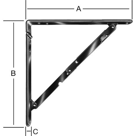 VORMANN Klappkonsole L400xT400mm mit diagonalem Tragarm Stahl,weiß, beschichtet (1/2)