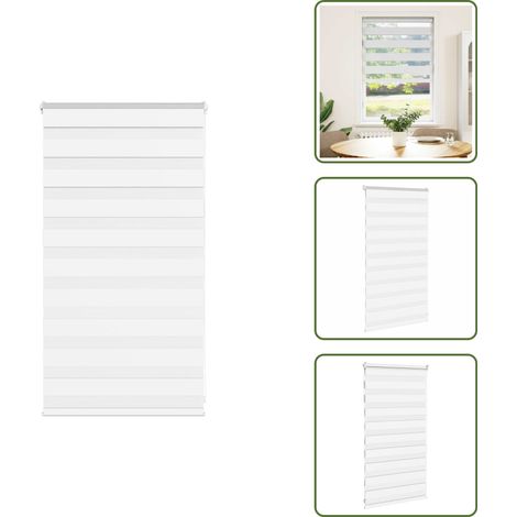 Zebrarollo Weiß 75x100 cm Stoffbreite 70,9 cm Polyester - Zebra-Jalousie - Zebra-Jalousien - Zebra-Rollo - Doppelrollo (1/5)