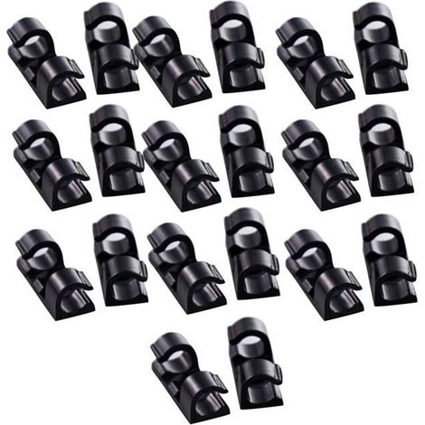 Support de clip de câble - Neuf - 100 pièces - Auto-adhésif - 30x11x10mm - Organisation des fils (1/4)